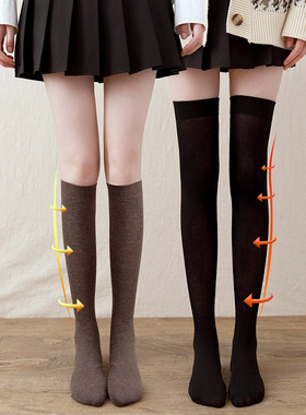 jk袜子春秋夏棉袜女款过膝长筒袜及膝黑色中筒日系高筒小腿显瘦袜