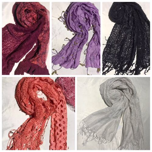 单件包邮  Y2K亚比风春秋冬季镂空带闪围巾披肩9300