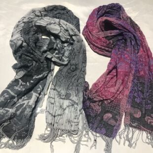 复古格子百搭春秋冬季 A9300 褶皱裙边围巾 包邮 单件