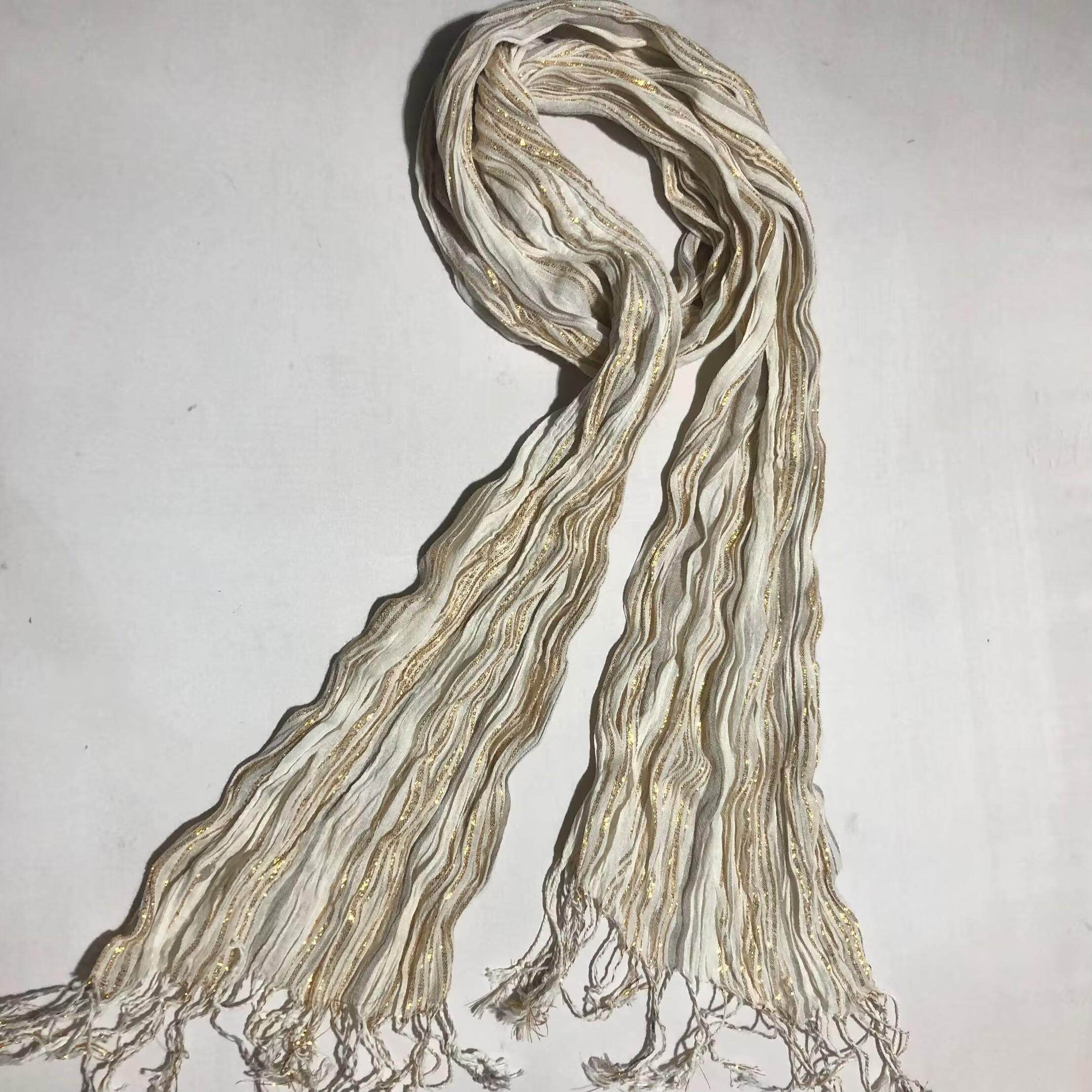 单件包邮  F362 外贸全棉加亮丝混织春球冬复古褶皱围巾180*40CM,服饰配件/皮带/帽子/围巾,围巾/丝巾/披肩,淘宝优惠券,粉丝福利购,淘宝优惠卷