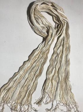 单件包邮  F362 外贸全棉加亮丝混织春球冬复古褶皱围巾180*40CM