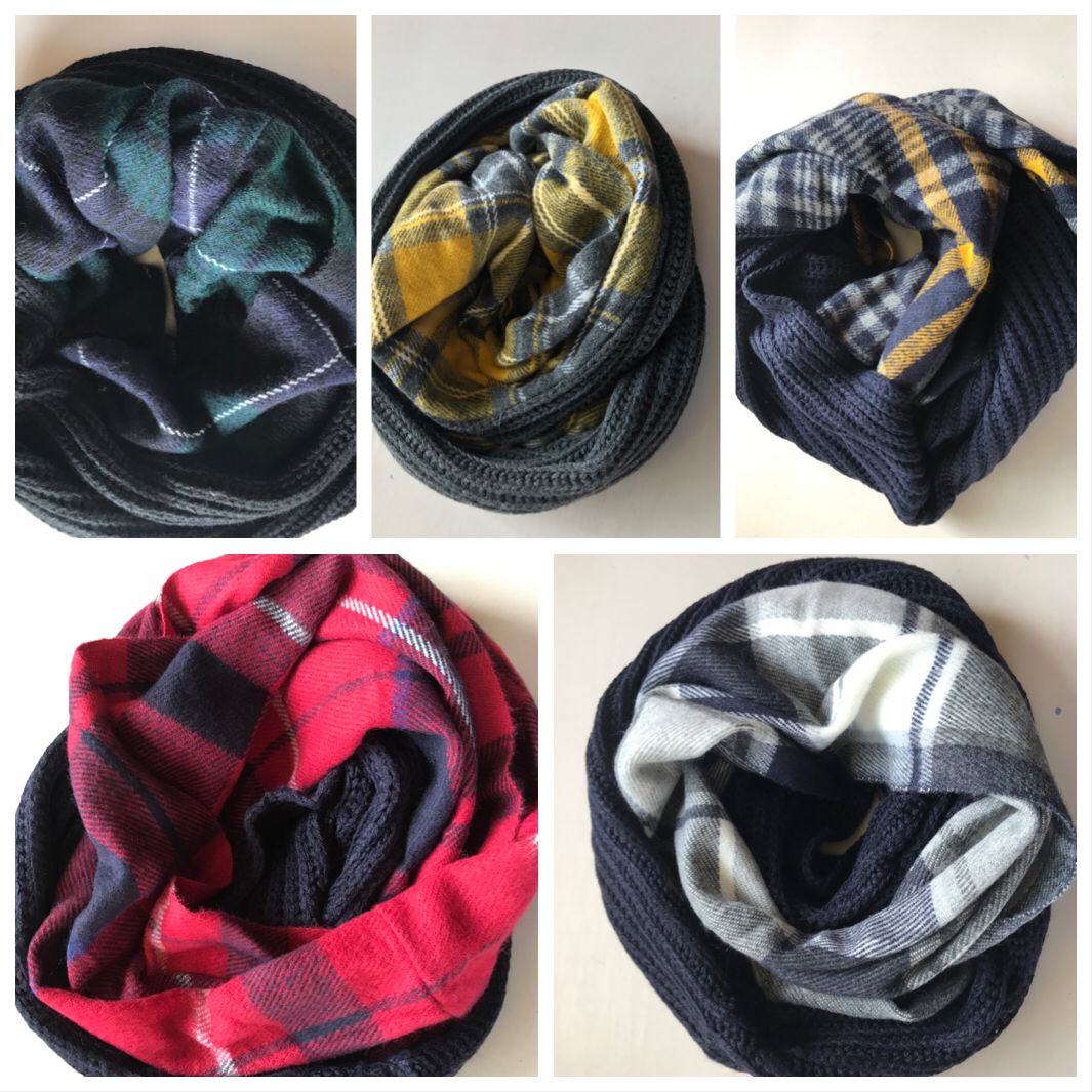 287  外贸梭织针织拼接春秋冬男女通用百搭保暖围脖    130*63