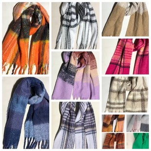 8611   外贸马海毛拉绒春秋冬时尚保暖围巾 170*40CM以上