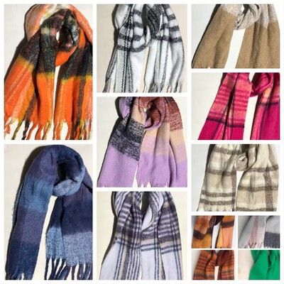 马海毛拉绒春秋冬时尚保暖围巾