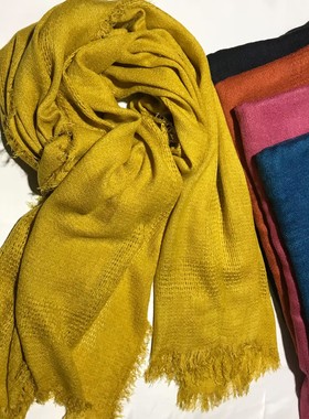 F620 流浪风仿羊绒百搭纯色围巾春秋季保暖文艺女式冬季