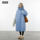 大嘎daga 羽绒服女宽松廓形龟背排骨版 蓝调 超级好看花苞帽长款