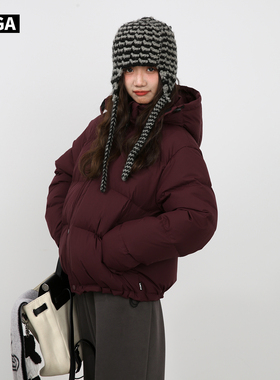 清仓最后几十件大嘎daga杜邦三防短款羽绒服女连帽面包服韩版宽松