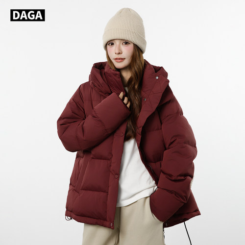 大嘎daga定制lulu同款五格羽绒服女2025新款90白鸭绒防水抗风外套