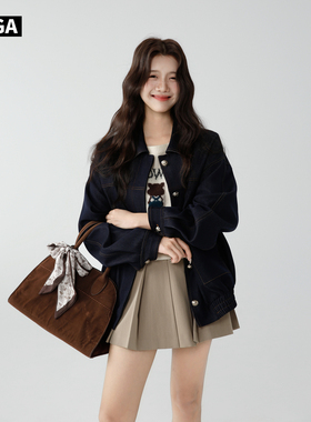 大嘎daga韩系明线女士牛仔外套女2026新款时尚休闲百搭宽松春外衣