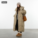 大嘎daga艺术系穿搭2025巨好看冬装 过膝 极寒高充绒量羽绒服女长款