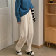 加绒裤 大嘎daga不起球糯米裤 女秋冬直筒垂坠感软糯白色阔腿长裤 子
