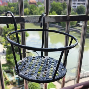 铁艺花篮栏杆护栏窗台绿萝吊兰花盆架挂架置物架子 花架阳台悬挂式