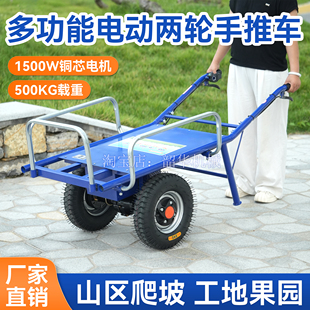 电动鸡公车农用两轮手推车家用双轮搬运车养殖果园爬坡运输小推车