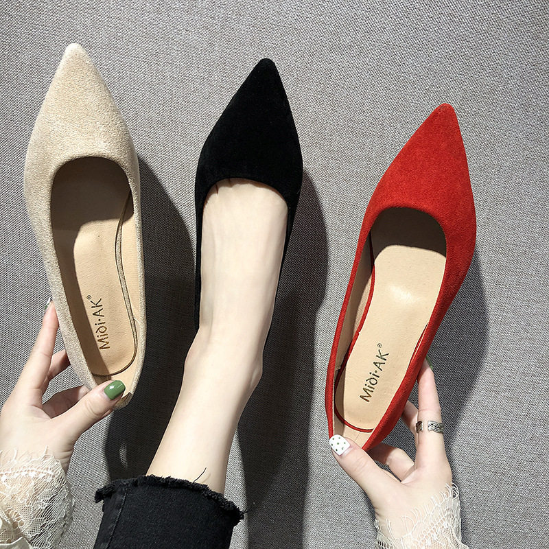 尖头小码31 32 33平底单鞋时尚百搭浅口瓢鞋黑色工作鞋大码41-43,女鞋,浅口单鞋,淘宝优惠券,粉丝福利购,淘宝优惠卷