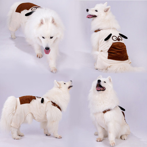 大中型犬四脚衣春秋冬季灯芯绒裤子金毛萨摩耶拉布拉多宠物衣服潮