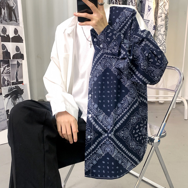 春季2026新款海报景港风大码腰果花拼接男女衬衫M-5XL-CS002-P40,男装衬衫,星座417-1（原电商B245）