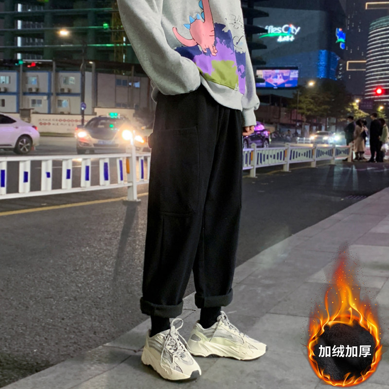 冬季新款港风夜景大码纯色加绒加厚工装裤M-5XL-KZ1007-P55,男装工装外套,星座417-1（原电商B245）