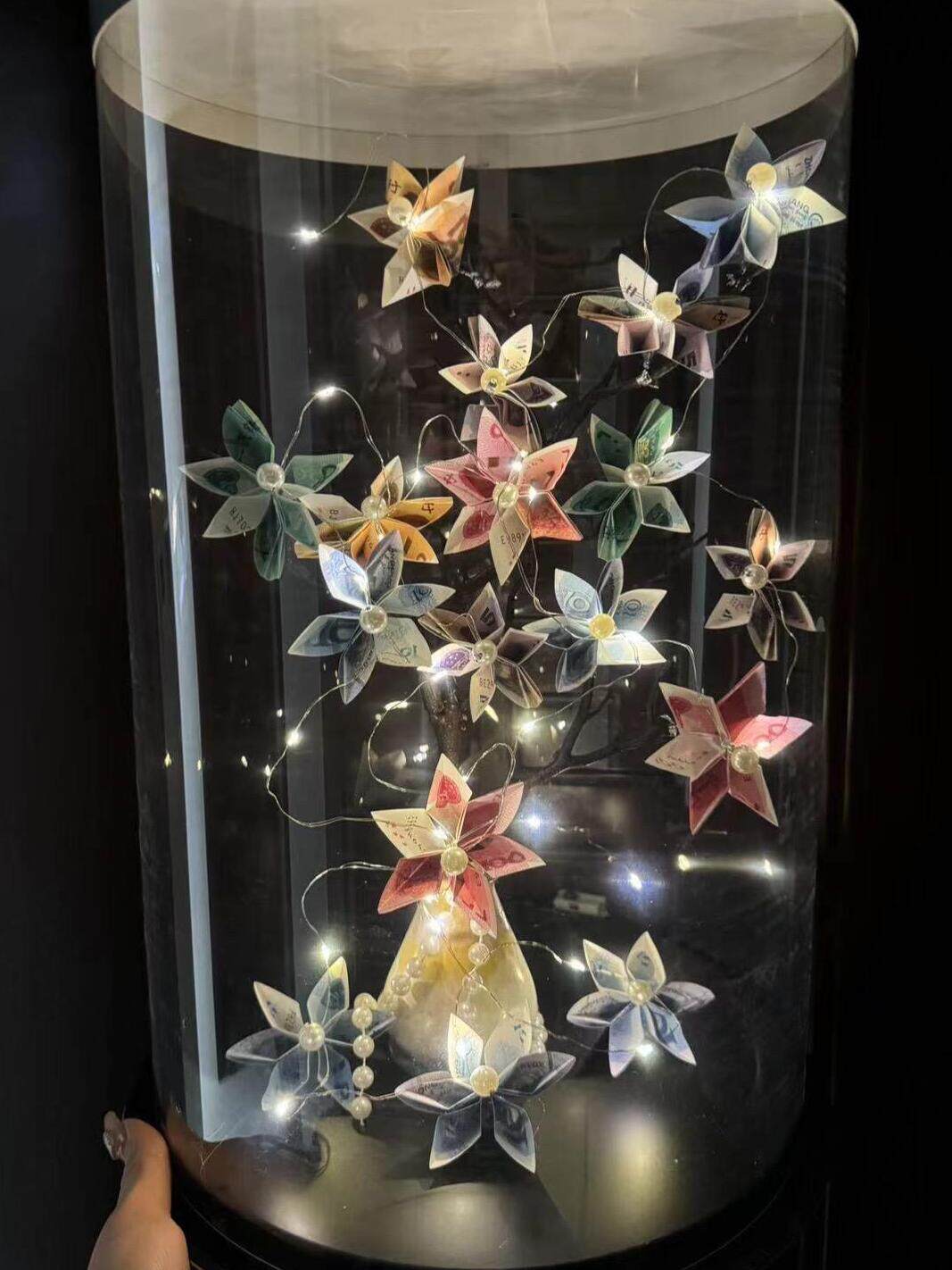 发财树有钱花手工diy礼盒材料包蛋糕盒生日礼物钱折的礼盒钱花束