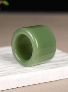 新疆鸭蛋青扳指男士玉扳指烟青玉戒指青白玉男款玉石扳指玉石指环