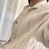 不支持退换 休闲特价 美国直邮米白色纯棉编织长袖 衬衫