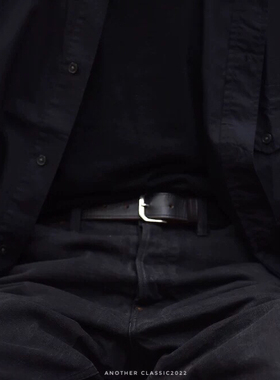 Another Classic 3cm 绅士休闲腰带 茶芯 复古 植鞣革