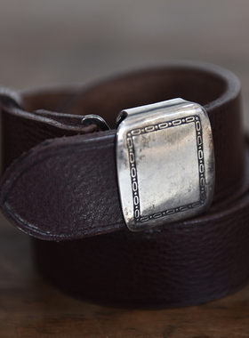 “极度柔软”Another25ss 水洗牛皮 3cm 重磅做旧合页扣腰带