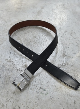 一物系列 3.4cm 英国马具皮 奢侈品不锈钢扣 双层缝制腰带