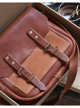 复古手工vintage邮差包意大利植鞣革美式包another邮差包元年