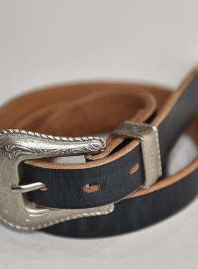 Another Classic25ss 2.5cm茶芯皮美式合金三件套腰带