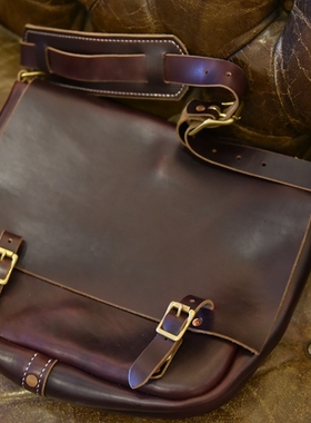 Horween 复古手工vintage邮差包意大利植鞣革美式包another邮差包