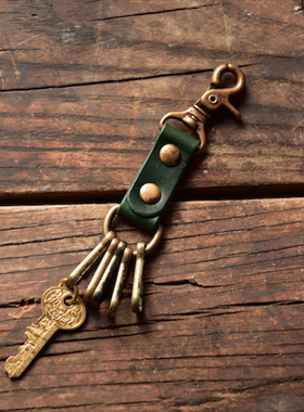 （售罄欣赏）ANOTHER 钥匙意大利植鞣革 手工做旧 钥匙包真皮头层