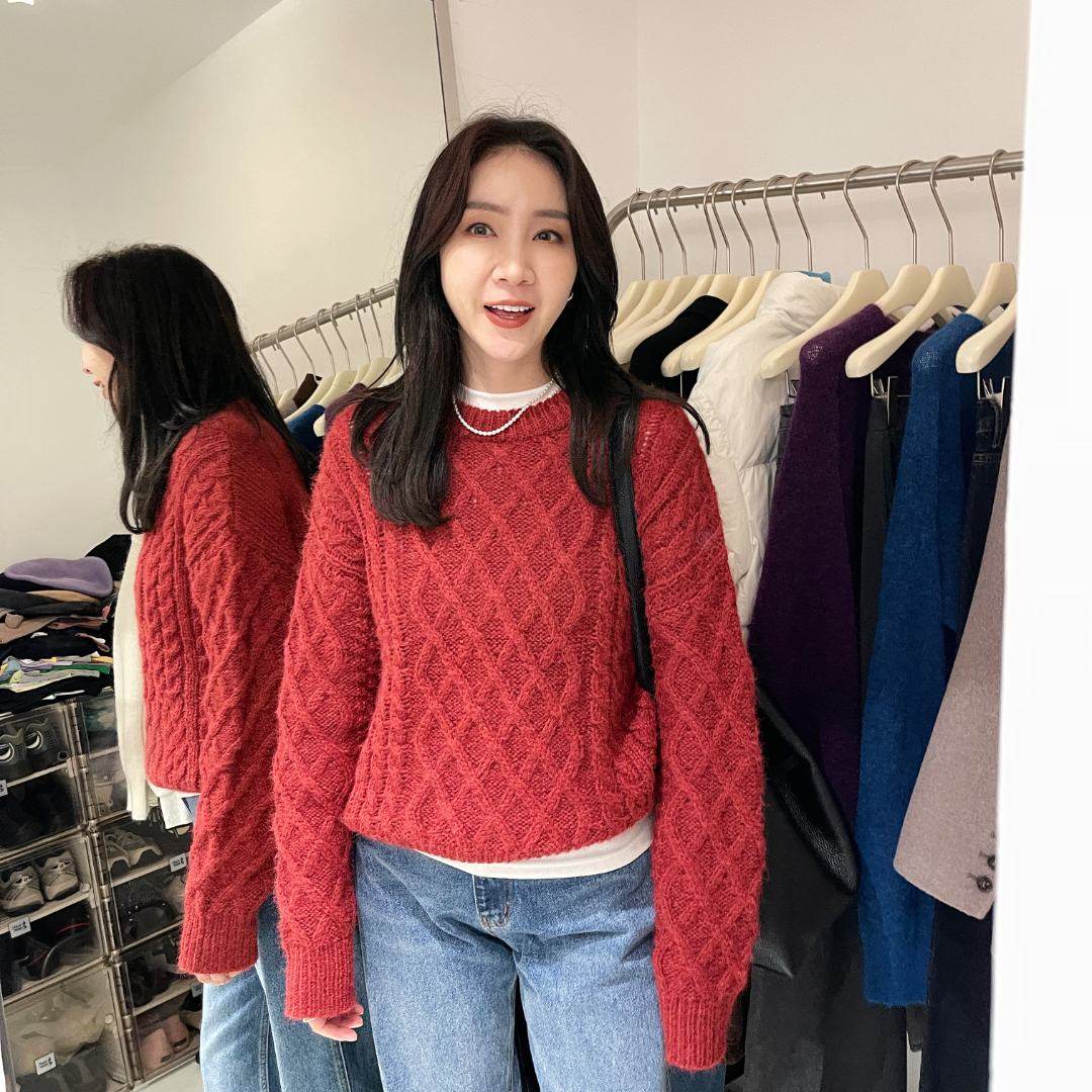 秋冬新款法式针织毛衣女百搭休闲慵懒风上衣23521套头宽松
