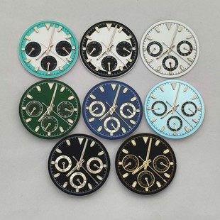 手表配件石英表盘 29.5MM字面+指针 绿夜光只适合日本VK63机芯