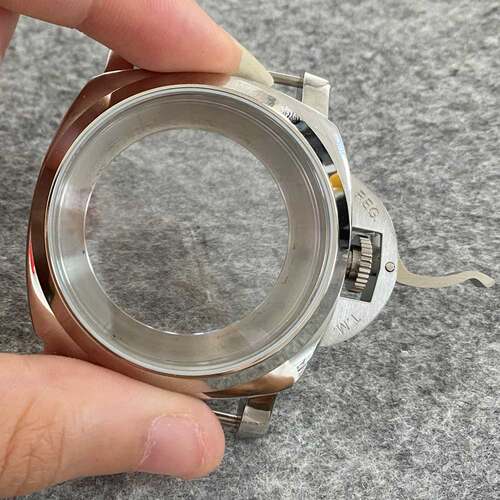 抛光1950表壳 44mm 316精钢表壳 矿物质玻璃 适合装6497海鸥