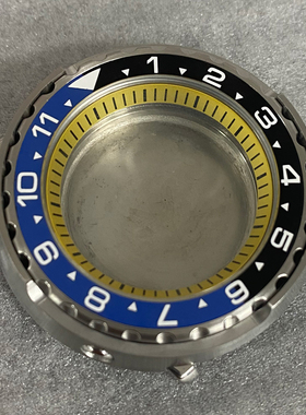 不锈钢罐头款表壳 45mm 矿物质玻璃 黄色内影 适装NH35/NH36机芯