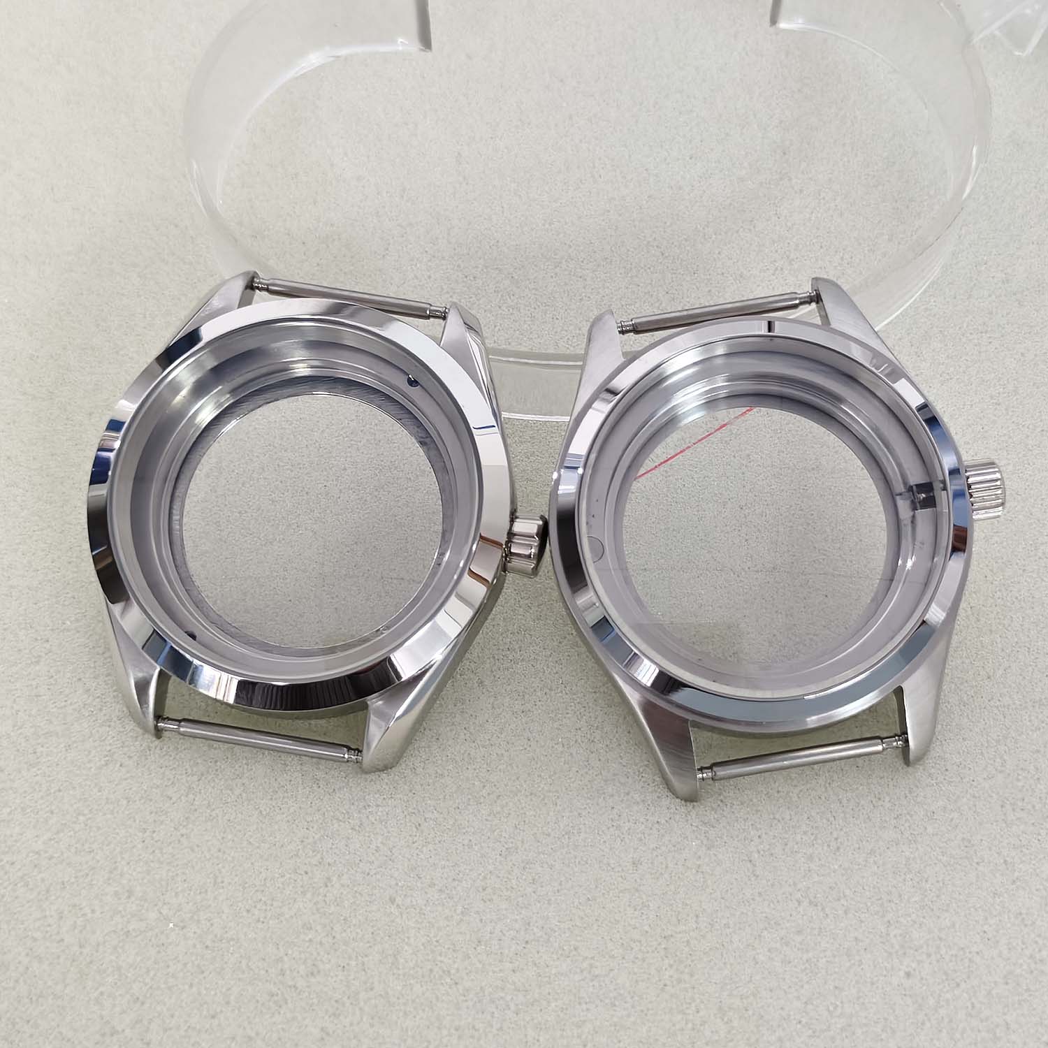 41MM精钢表壳蓝宝宝玻璃装33.5MM字面适用NH35机芯改装手表配件