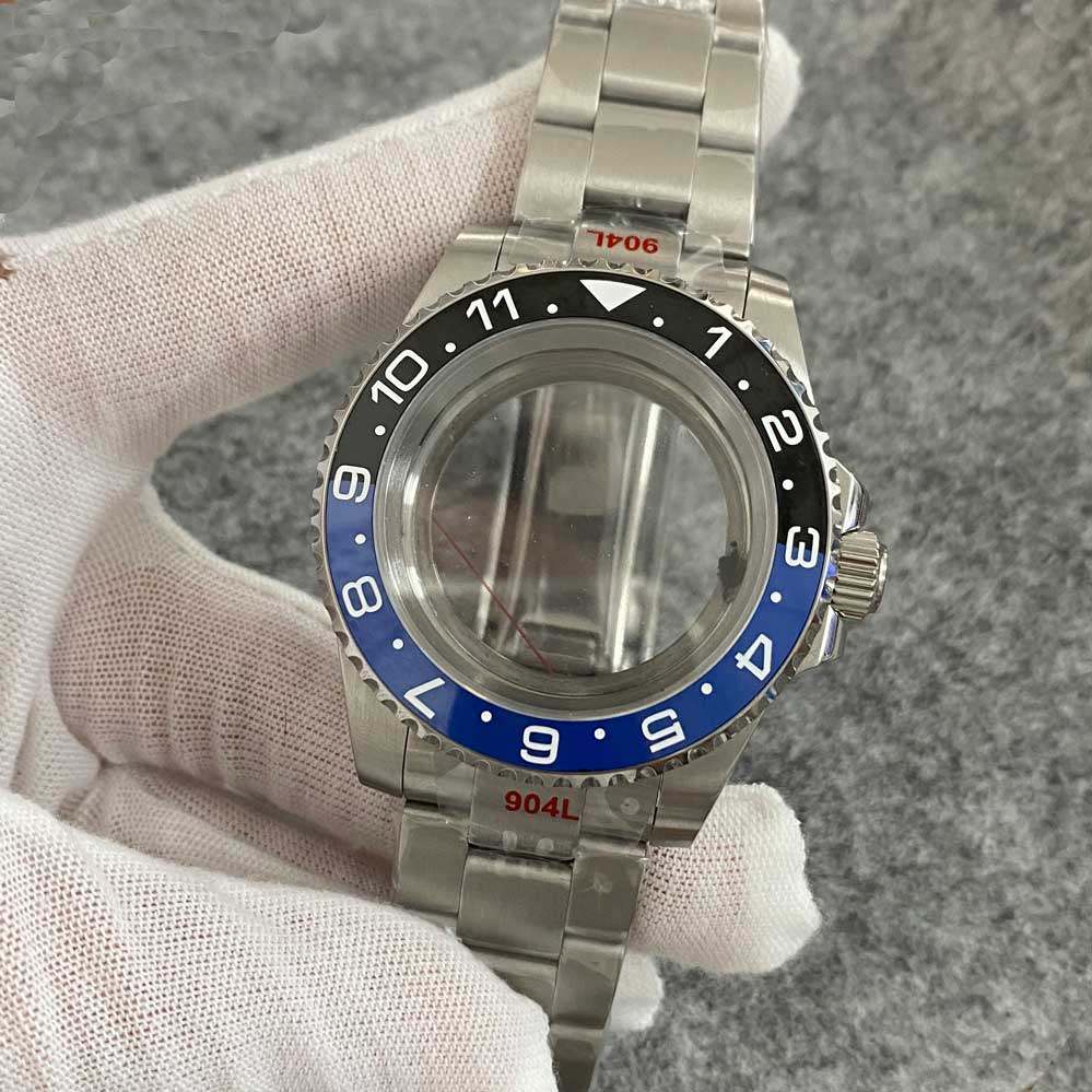 nh35a透底壳 沙带延伸扣 40mm 平蓝宝玻璃 适合装nh35/36机芯