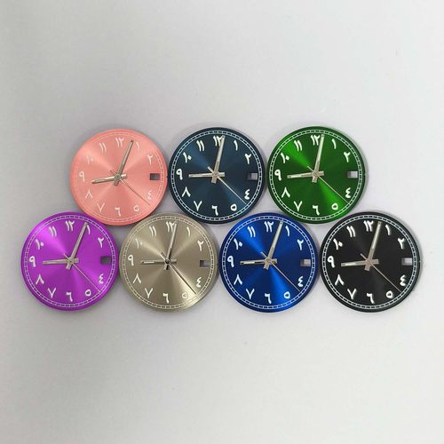 手表配件28.5mm表盘阿拉伯夜光字面+表针日本NH35NH36/7S自动机芯