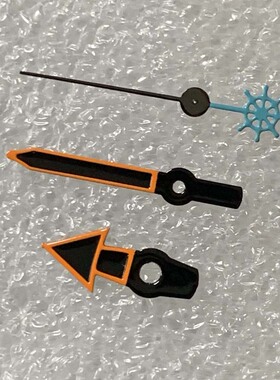 手表指针配件 橙边黑色龟秒鱼秒 装配日本NH35/NH36/4R36自动机芯