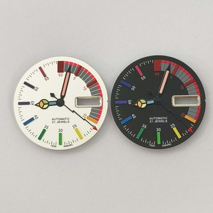 表针适合装 新款 彩色夜光金属表盘 28.5MM NH36机芯 磨砂字面