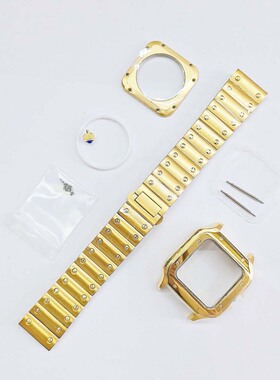 手表配件38mm 矿物质镜面电镀色精钢316L表壳适合装NH35/36机芯