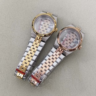 间玫间金36MM表壳透底放大镜蓝石镜面适合NH35 30mm表盘 36机芯装