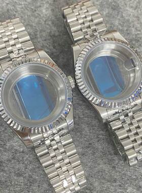 狗牙圈日志表壳+带 39mm 透底 不锈钢表壳 适合装NH35/36机芯