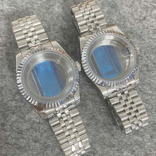 狗牙圈日志表壳+带 39mm 透底 不锈钢表壳 适合装NH35/36机芯