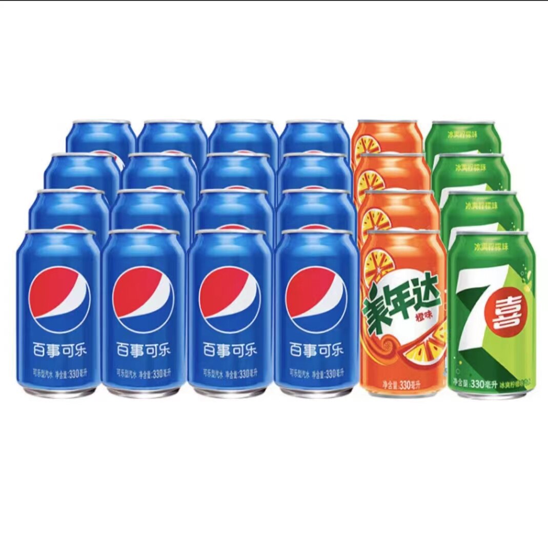 百事可乐 百事/七喜/美年达（16+4+4）汽水可乐 混装330ml*24 整高性价比高么？
