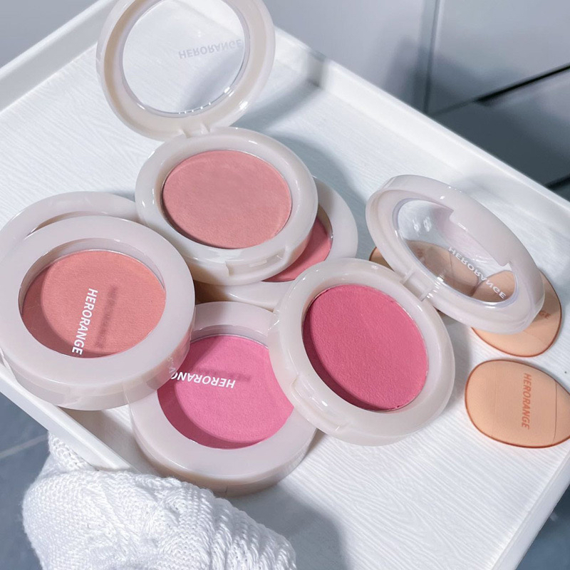 HERORANGE~慕斯单色腮红膏膨胀色哑光显色细腻自然裸装胭脂泥纯欲