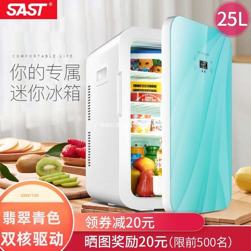 SAST25L车载迷你小冰箱家用单门式宿舍双核制冷学生宿舍车家两用