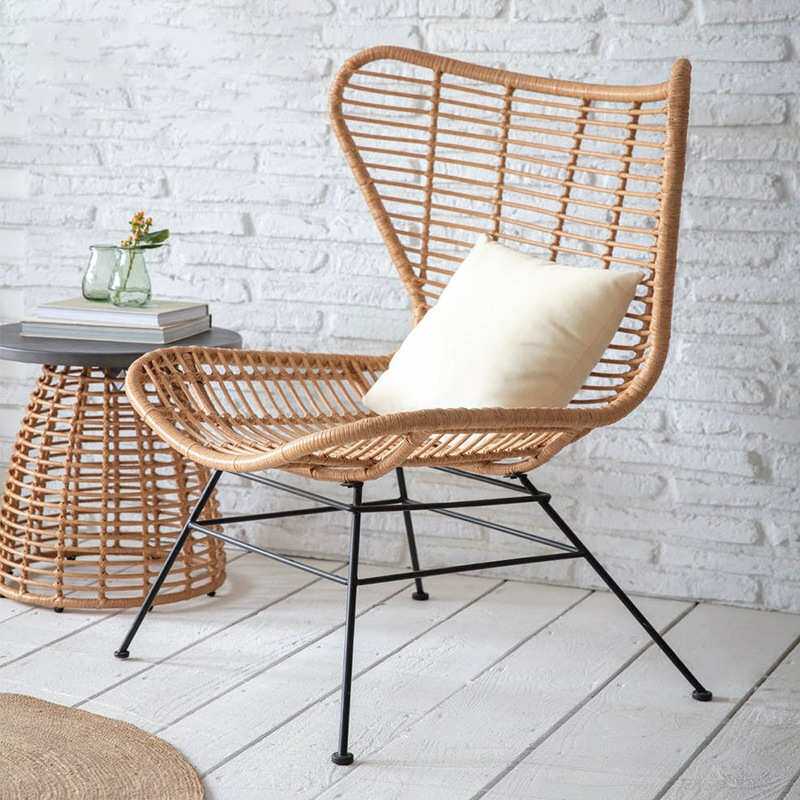 户外庭院藤编餐桌椅民宿休闲家具阳台软装设计藤椅茶几三件套