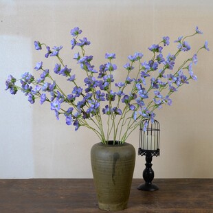 仿真花海棠花高级高档假花摆设家居客厅餐桌摆件婚礼堂线条花装饰