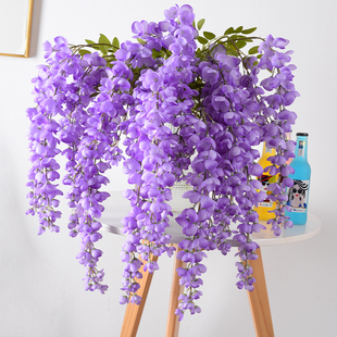 仿真花阿勃勒紫藤假花摄影道具壁挂婚礼酒店花艺垂吊装饰吊顶插花